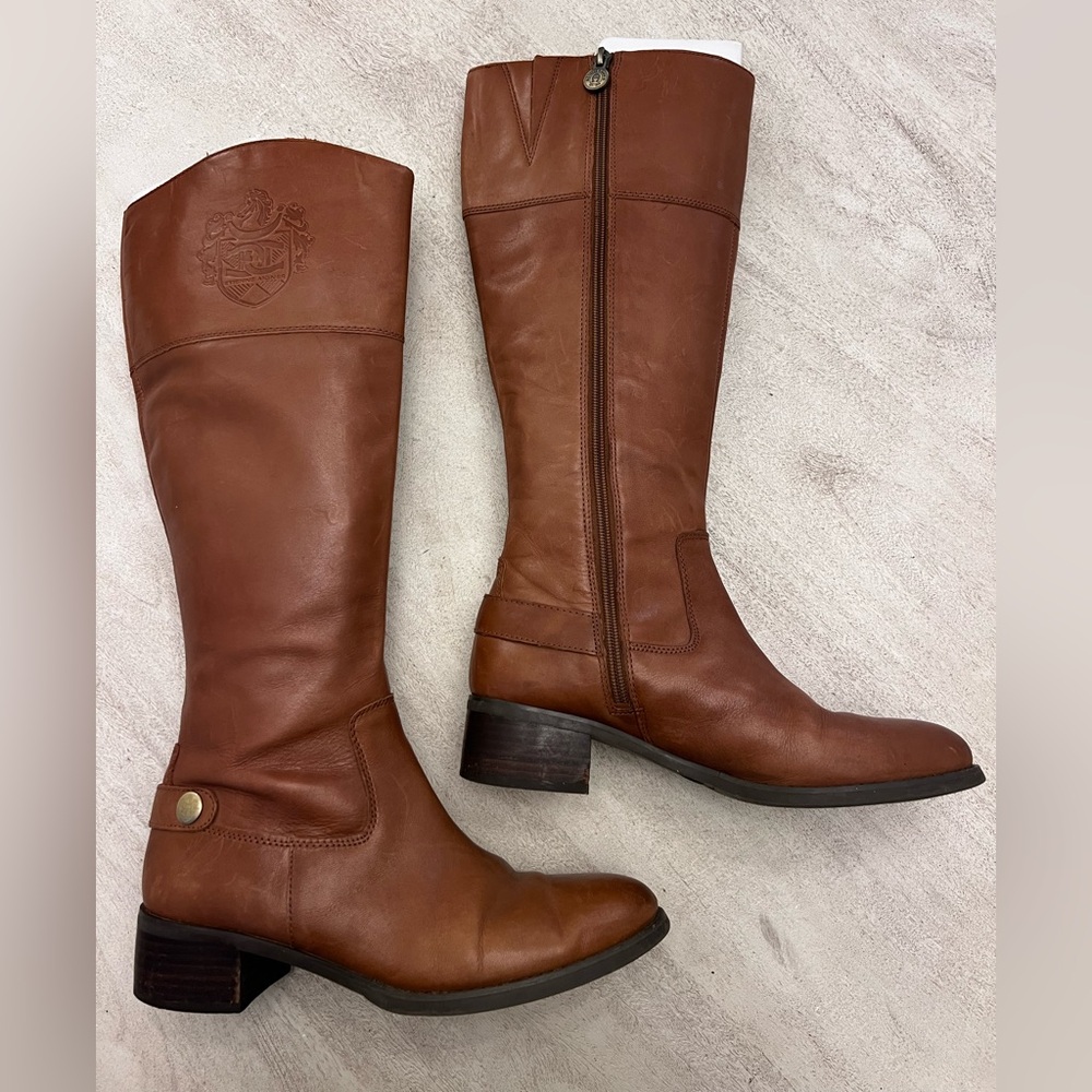 Etienne‎ Aigner Tan Leather Knee-High Boots - Women’s Size 7